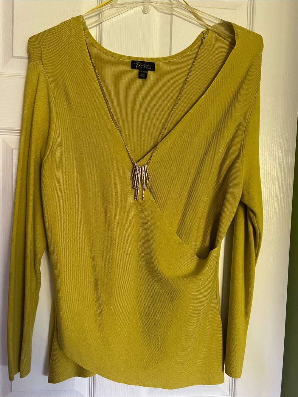 Thalia Sodi Mustard Ribbed Knit Top